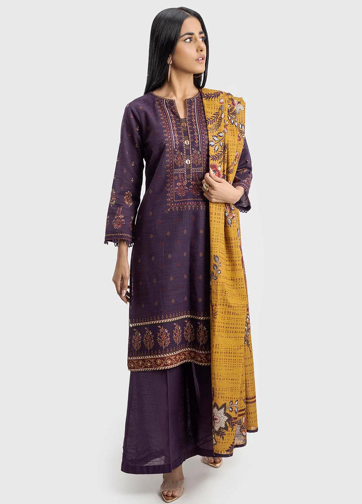 Sahar Printed Khaddar Suits Unstitched 3 Piece SHR22KC SWK-V1-22-03 - Winter Collection