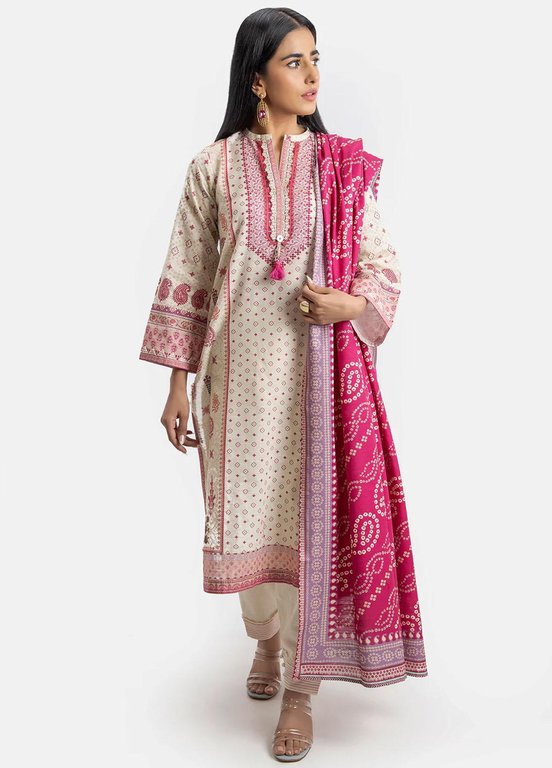 Sahar Printed Khaddar Suits Unstitched 3 Piece SHR22KC SWK-V1-22-04 - Winter Collection