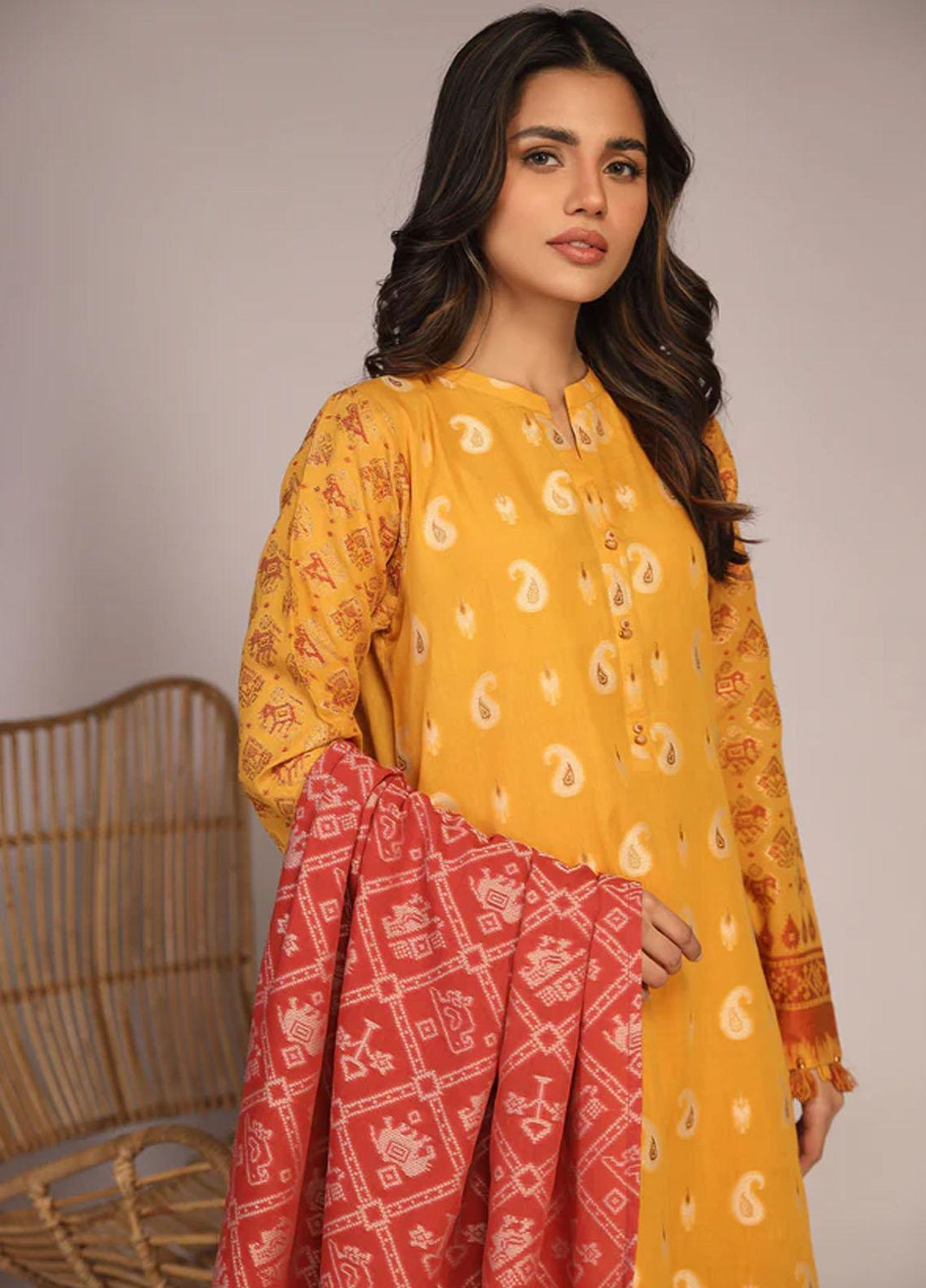 Sahar Printed Jacquard Suits Unstitched 3 Piece SHR23PJ SJ-YA-01 - Premium Collection