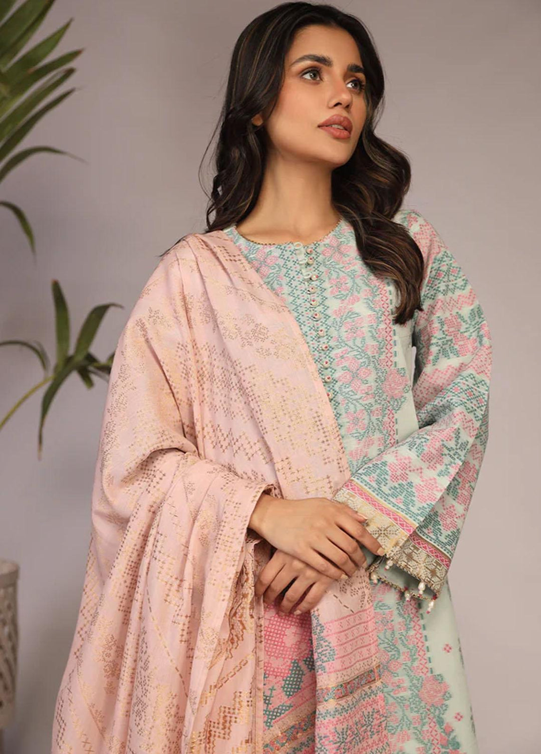 Sahar Printed Jacquard Suits Unstitched 3 Piece SHR23PJ SJ-YA-02 - Premium Collection