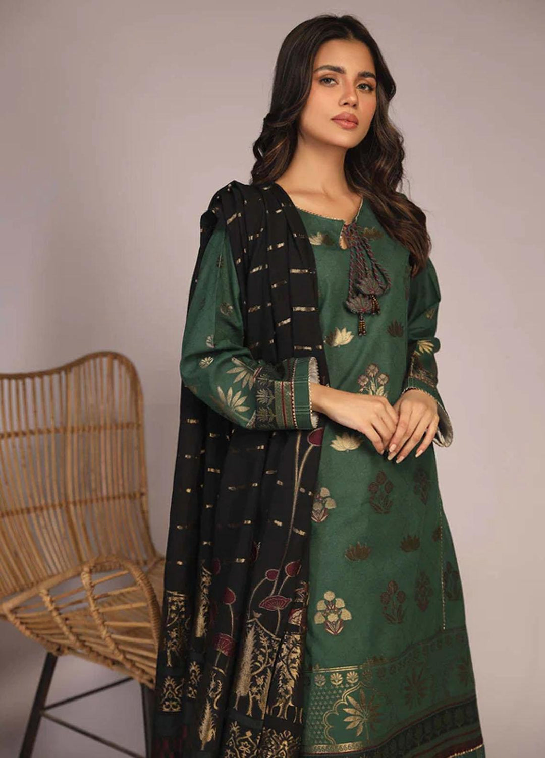 Sahar Printed Jacquard Suits Unstitched 3 Piece SHR23PJ SJ-YA-03 - Premium Collection