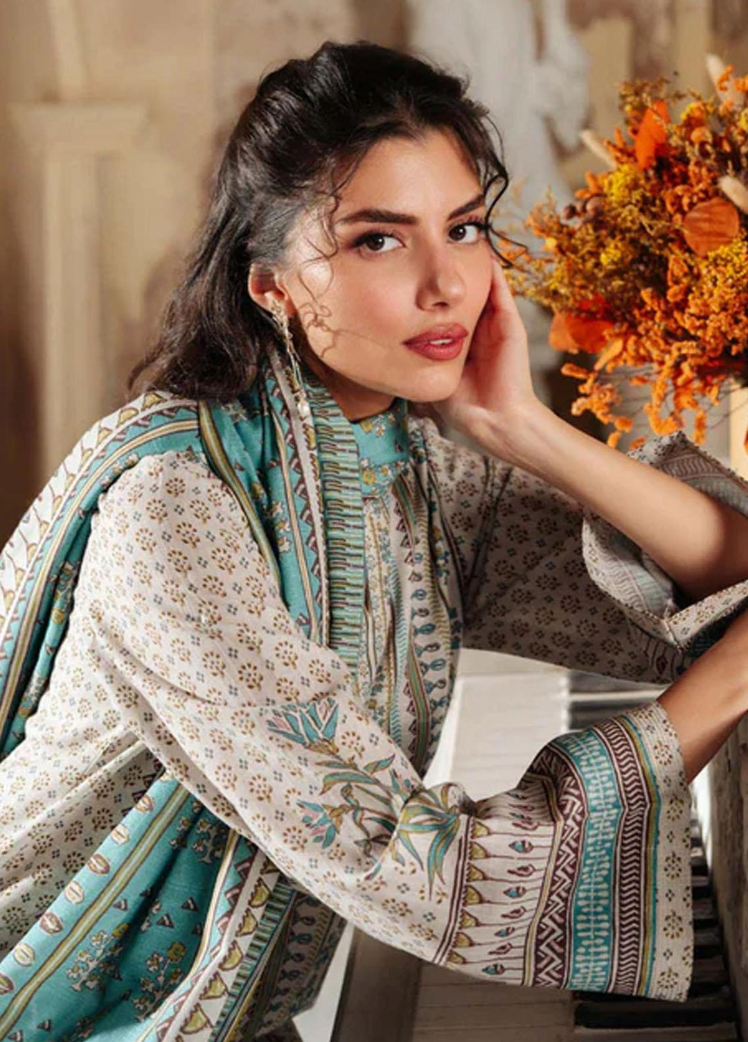 Sahar Printed Khaddar Suits Unstitched 3 Piece SKWP-V2-23-03 - Winter Collection
