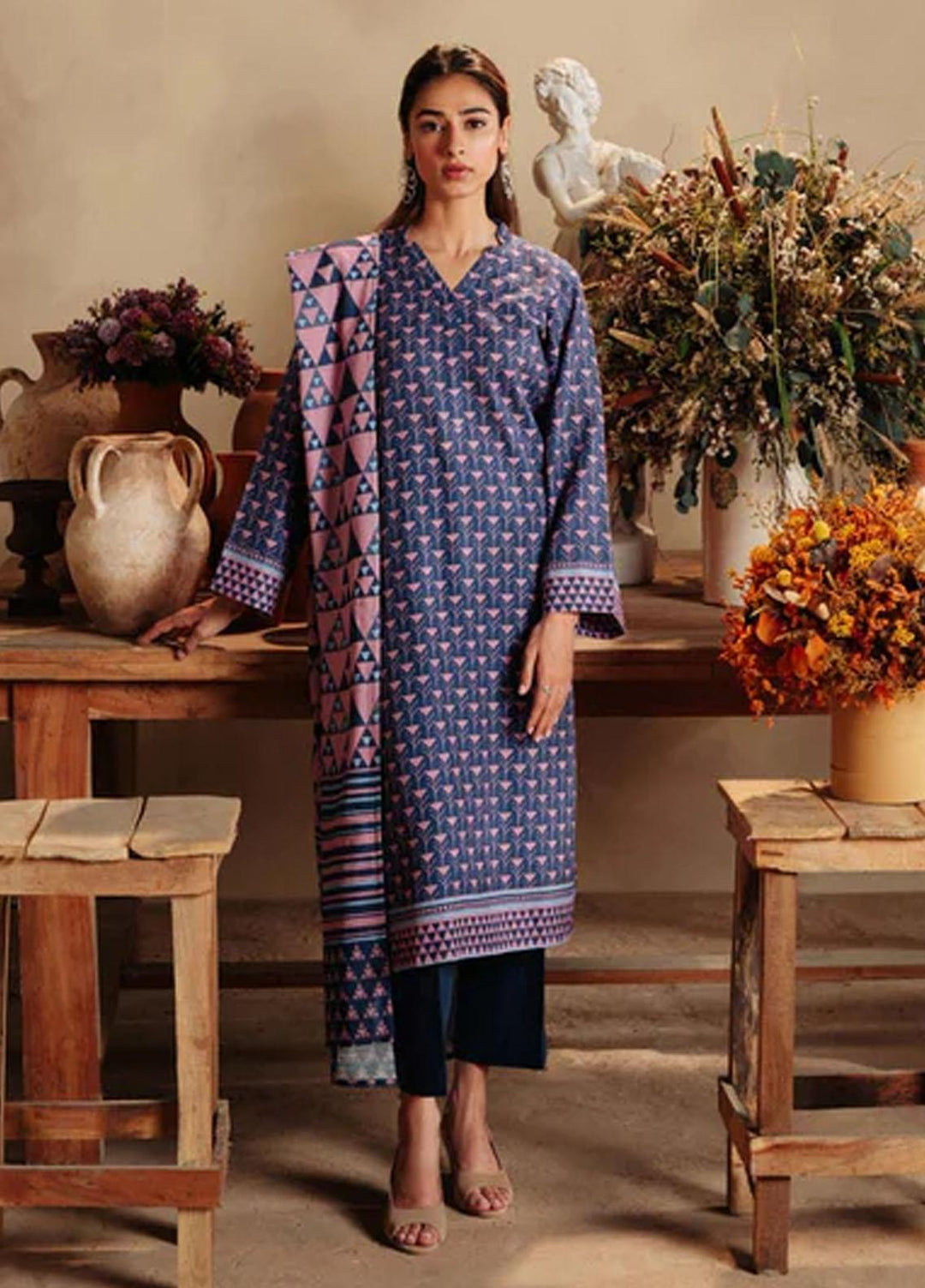Sahar Printed Khaddar Suits Unstitched 3 Piece SKWP-V2-23-04 - Winter Collection