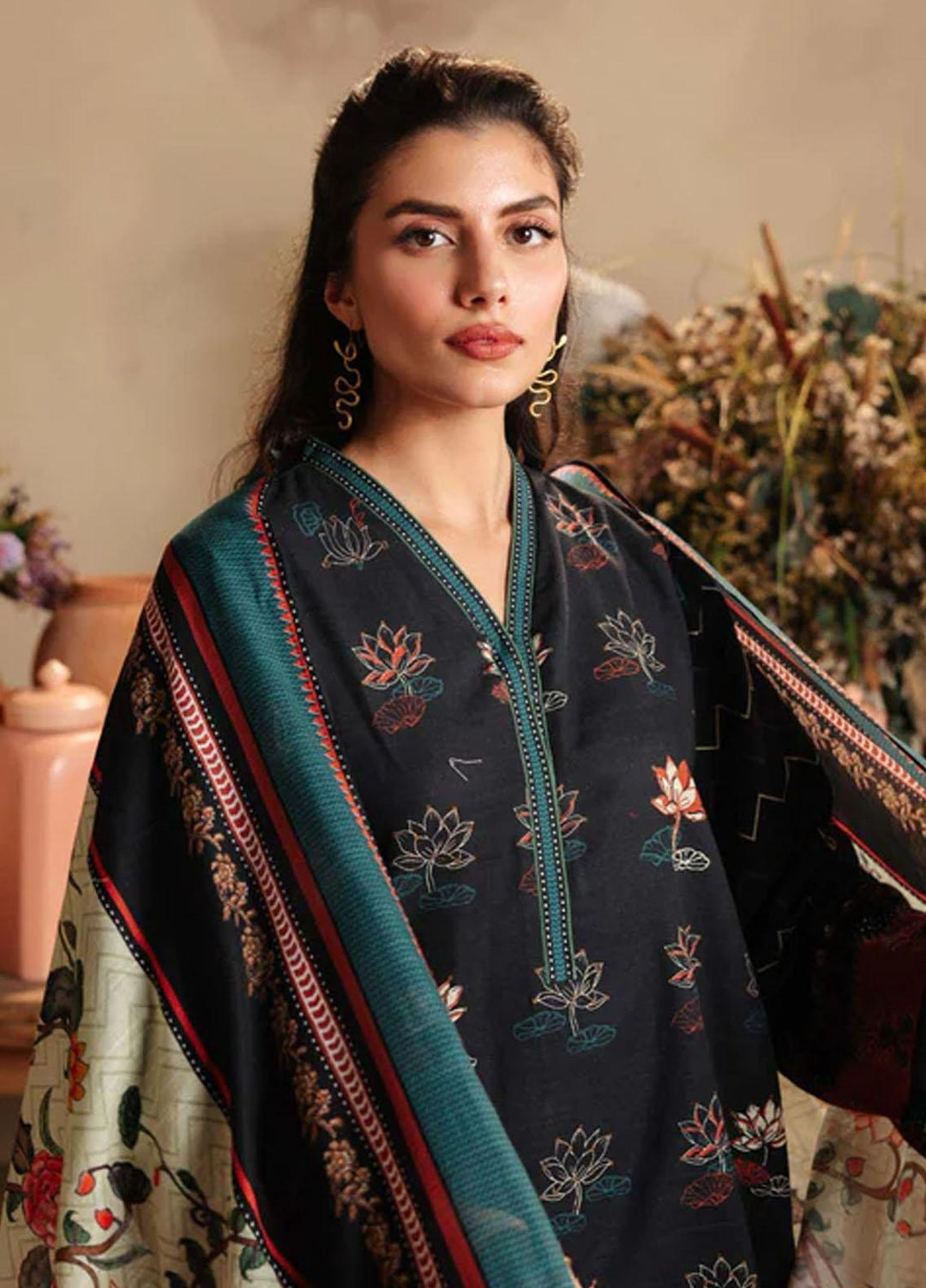 Sahar Printed Khaddar Suits Unstitched 3 Piece SKWP-V2-23-05 - Winter Collection