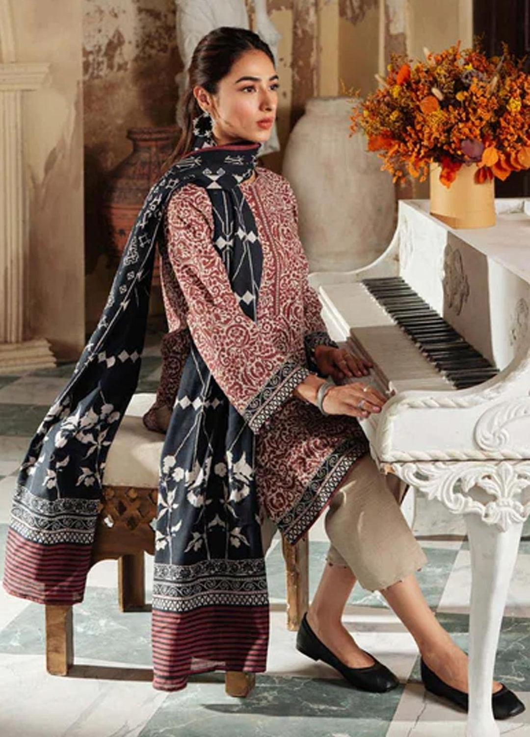 Sahar Printed Khaddar Suits Unstitched 3 Piece SKWP-V2-23-06 - Winter Collection