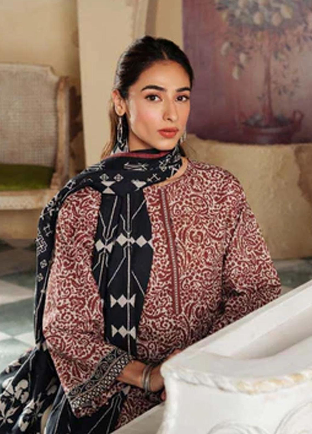 Sahar Printed Khaddar Suits Unstitched 3 Piece SKWP-V2-23-06 - Winter Collection