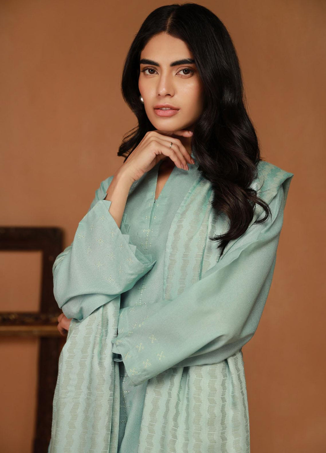 Sahar Embroidered Karandi Suits Unstitched 3 Piece SHR23WK SK-V2-23-02 - Winter Collection