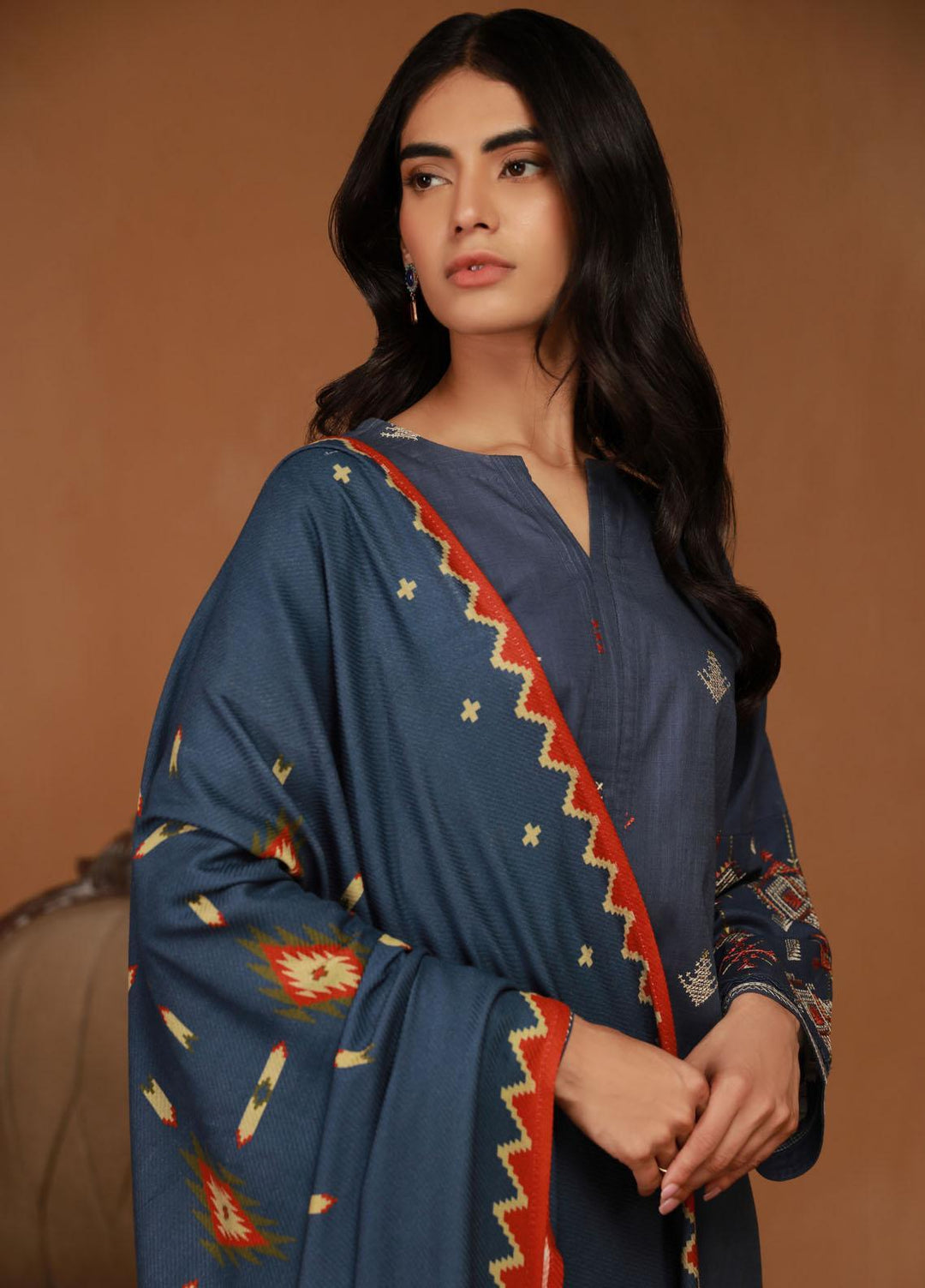 Sahar Embroidered Cross Hatch Suits Unstitched 3 Piece SHR23WCH WCH-V2-23-02 - Winter Collection
