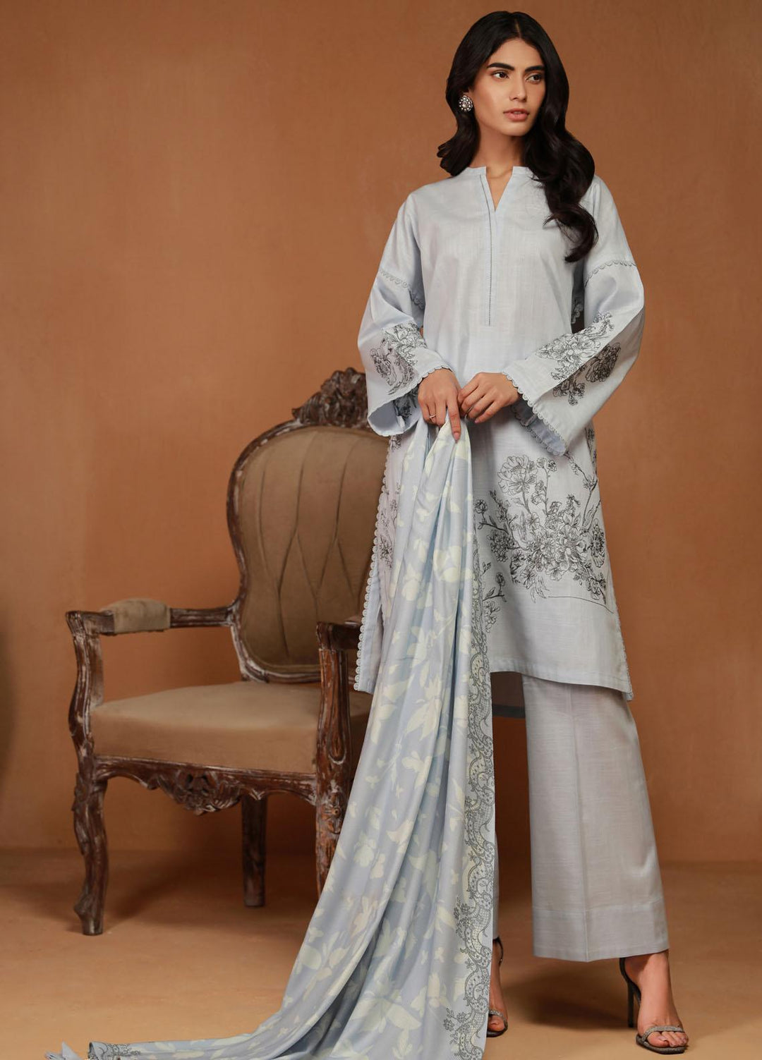 Sahar Embroidered Cross Hatch Suits Unstitched 3 Piece SHR23WCH WCH-V2-23-04 - Winter Collection