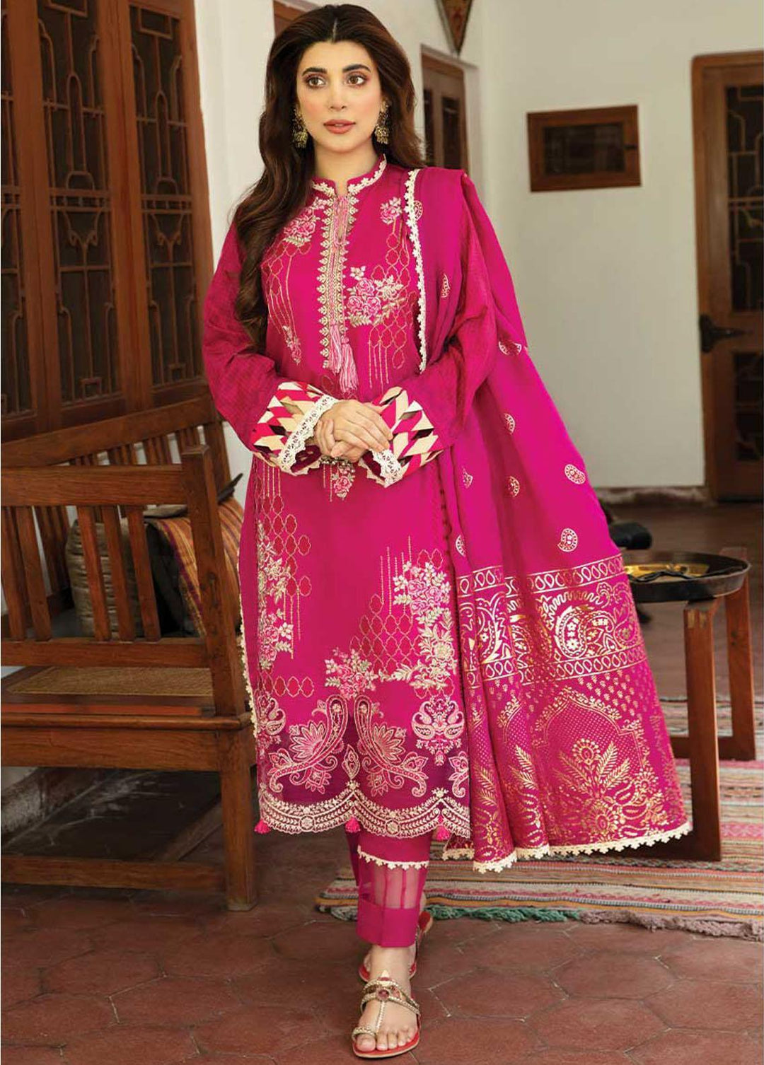 Sahiba By Aabyaan Embroidered Lawn Suits Unstitched 3 Piece ABY22S AE-01 Tara - Luxury Collection