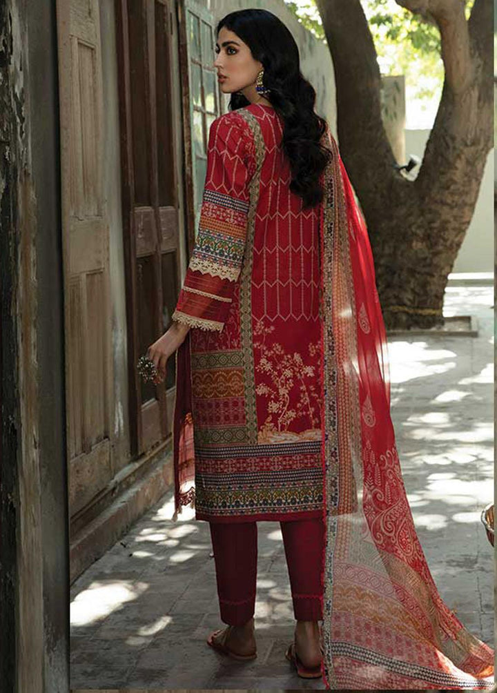 Sahiba By Aabyaan Embroidered Lawn Suits Unstitched 3 Piece ABY22S AE-08 Rani - Luxury Collection