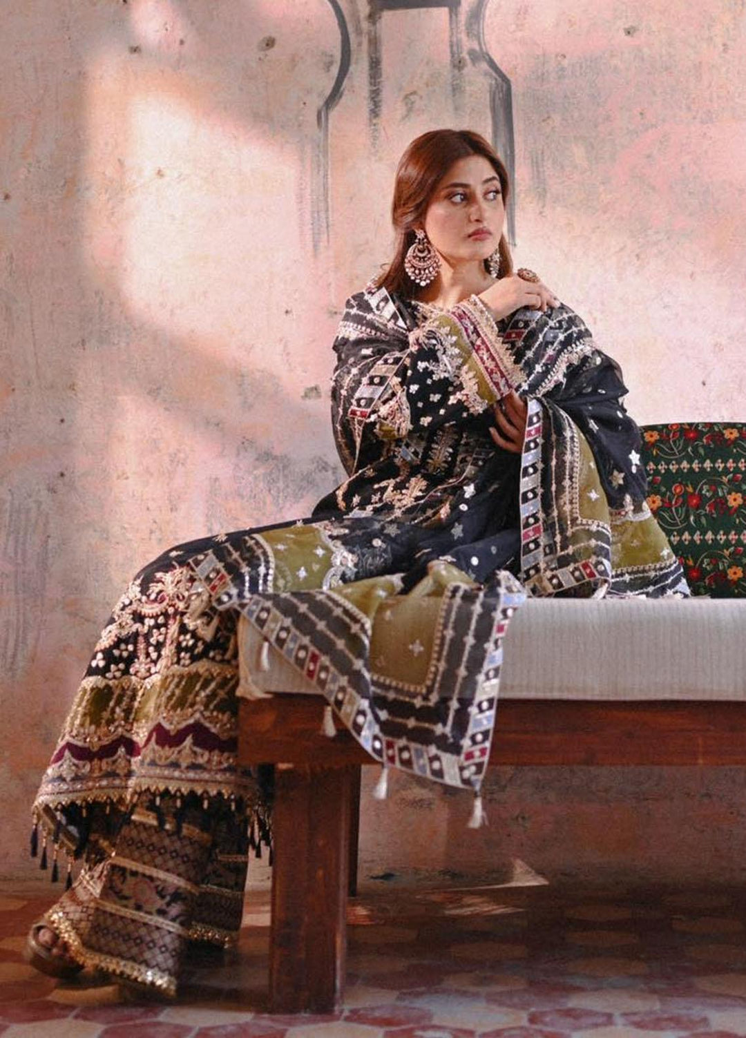 Sahiba By Qalamkar Embroidered  Suits Unstitched 3 Piece QLM23SB Mahenoor - Luxury Collection