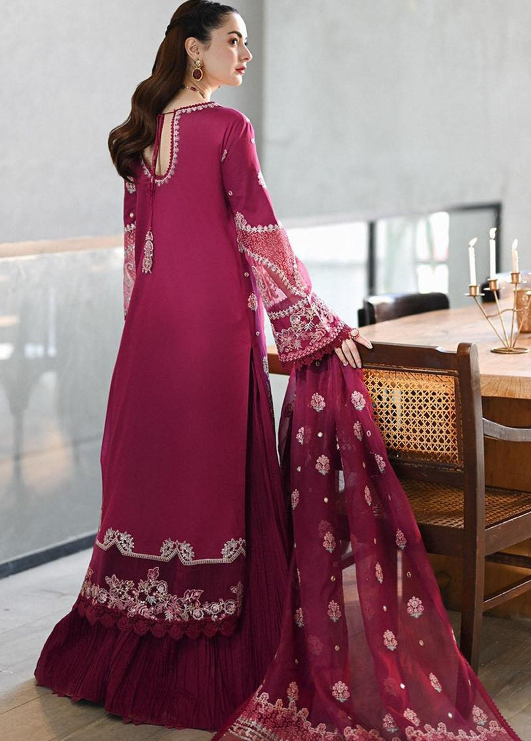 Sahil by Qalamkar Embroidered Lawn Suits Unstitched 3 Piece QLM23S SP-02 Beyza - Luxury Collection