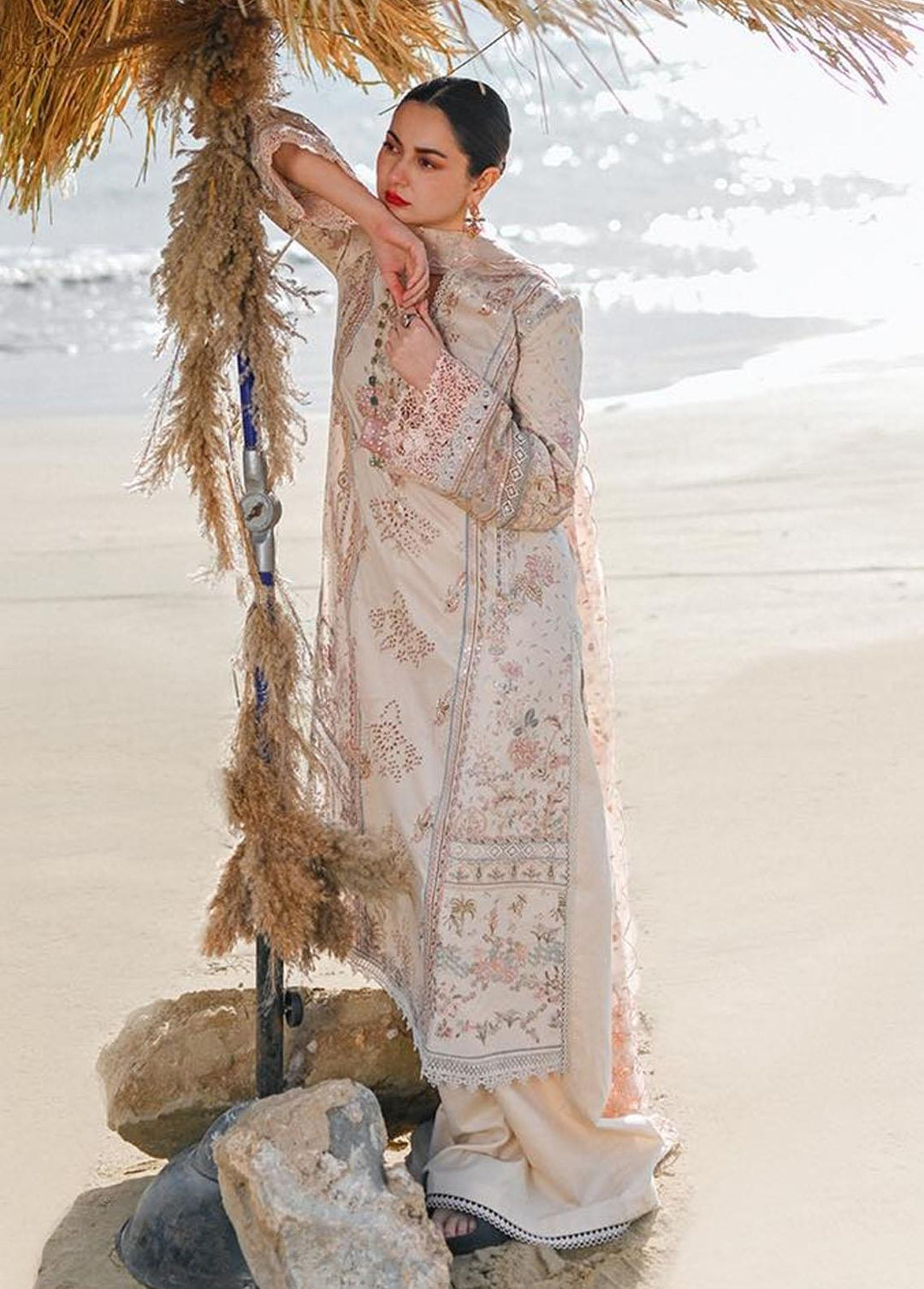 Sahil by Qalamkar Embroidered Lawn Suits Unstitched 3 Piece QLM23S SP-03 Khansa - Luxury Collection