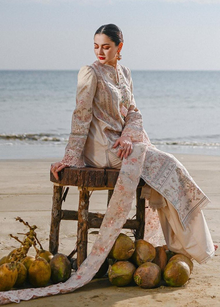 Sahil by Qalamkar Embroidered Lawn Suits Unstitched 3 Piece QLM23S SP-03 Khansa - Luxury Collection