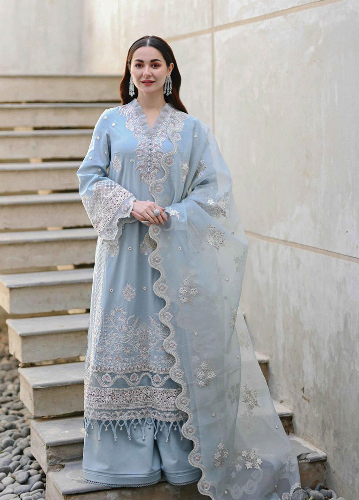 Sahil by Qalamkar Embroidered Lawn Suits Unstitched 3 Piece QLM23S SP-04 Aaima - Luxury Collection