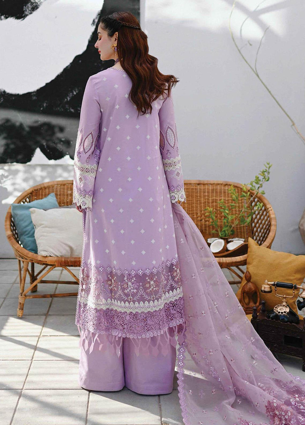 Sahil by Qalamkar Embroidered Lawn Suits Unstitched 3 Piece QLM23S SP-05 Seren - Luxury Collection