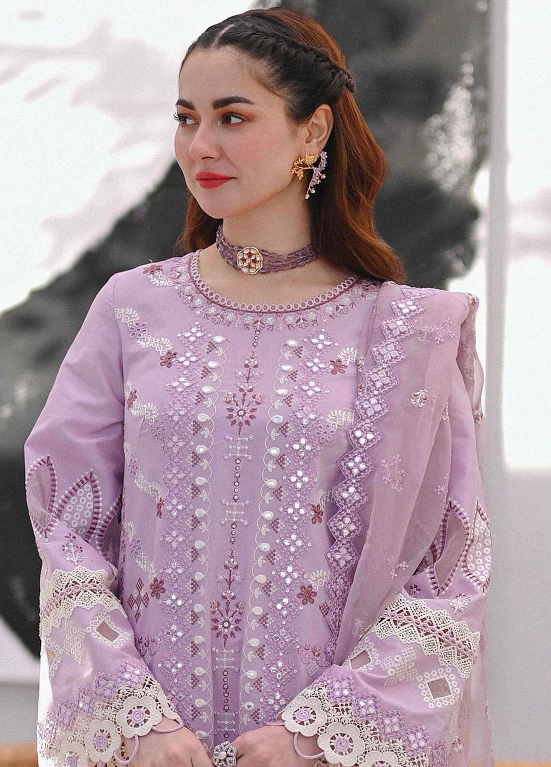 Sahil by Qalamkar Embroidered Lawn Suits Unstitched 3 Piece QLM23S SP-05 Seren - Luxury Collection