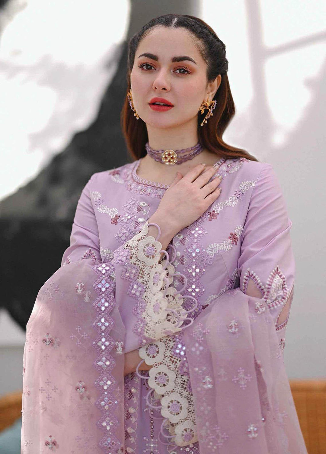 Sahil by Qalamkar Embroidered Lawn Suits Unstitched 3 Piece QLM23S SP-05 Seren - Luxury Collection