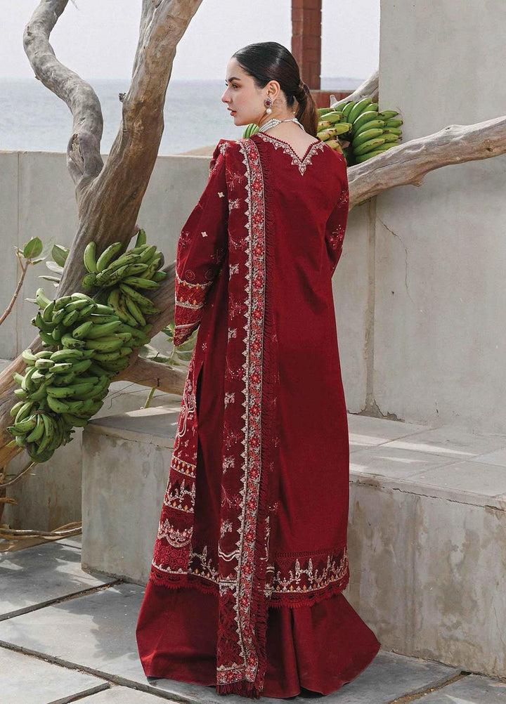 Sahil by Qalamkar Embroidered Lawn Suits Unstitched 3 Piece QLM23S SP-08 Mirha - Luxury Collection