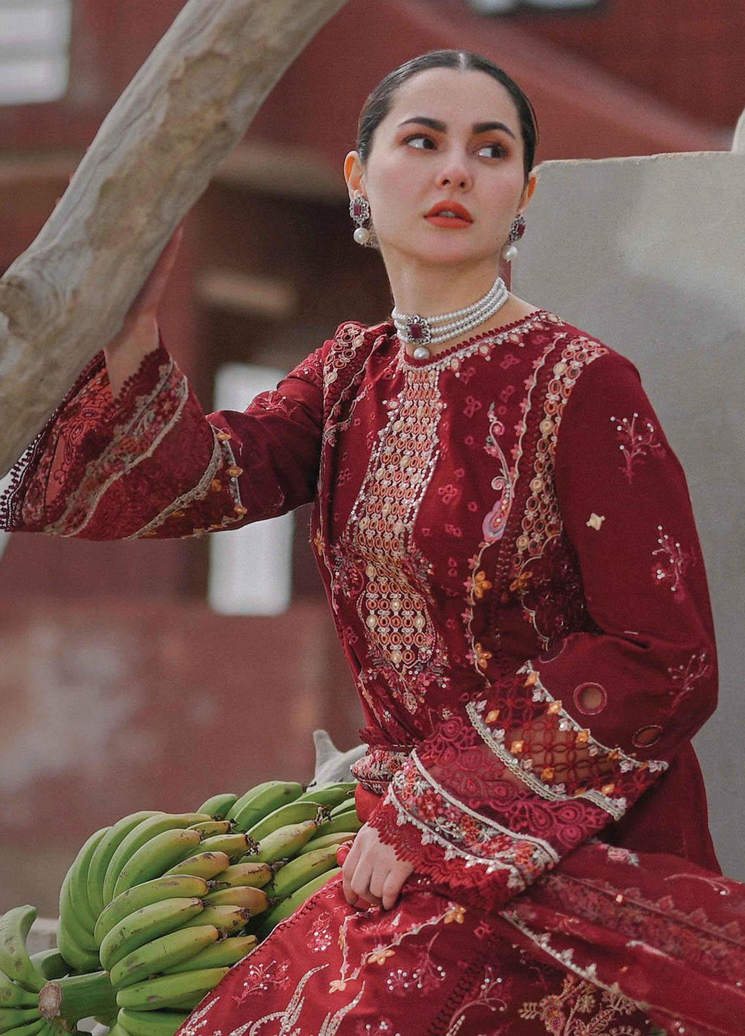 Sahil by Qalamkar Embroidered Lawn Suits Unstitched 3 Piece QLM23S SP-08 Mirha - Luxury Collection