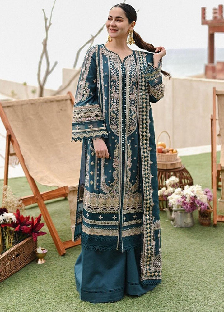Sahil by Qalamkar Embroidered Lawn Suits Unstitched 3 Piece QLM23S SP-10 Zahra - Luxury Collection