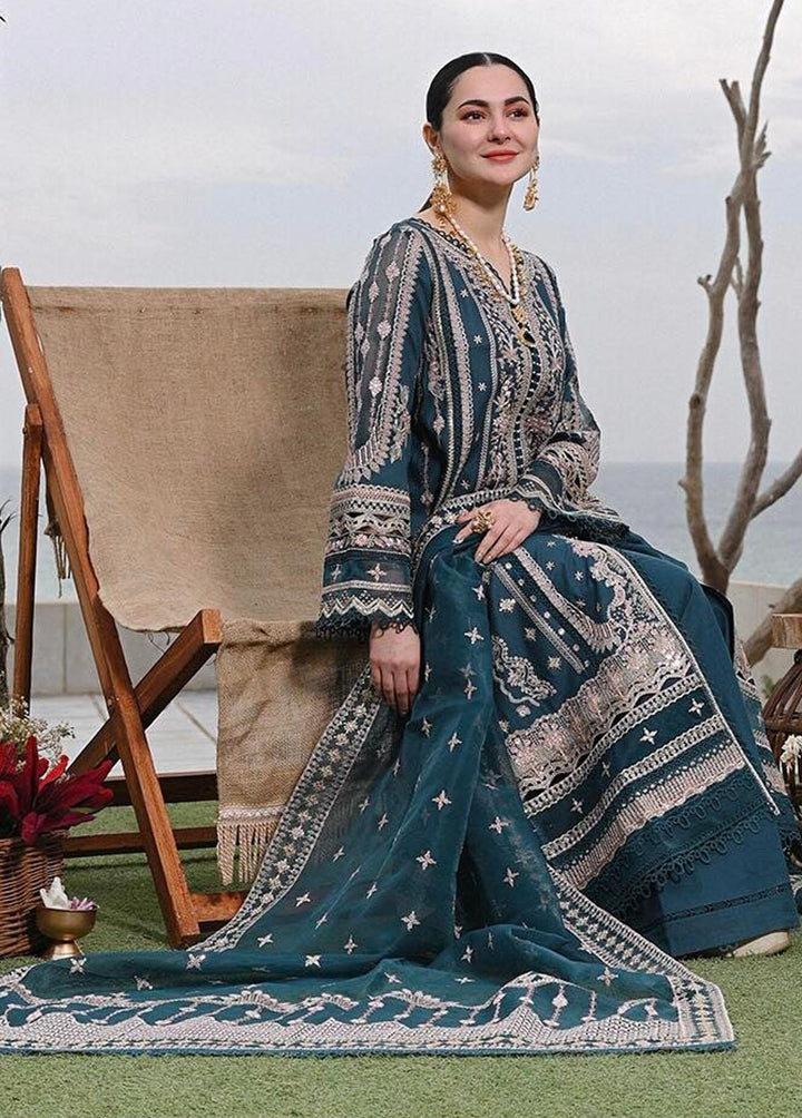 Sahil by Qalamkar Embroidered Lawn Suits Unstitched 3 Piece QLM23S SP-10 Zahra - Luxury Collection