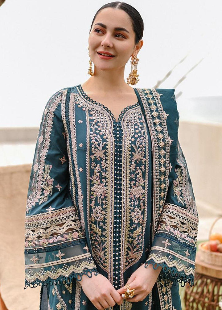 Sahil by Qalamkar Embroidered Lawn Suits Unstitched 3 Piece QLM23S SP-10 Zahra - Luxury Collection