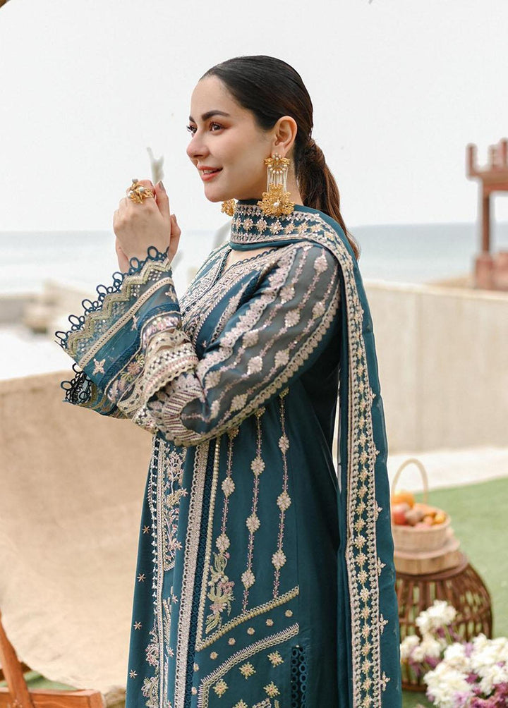 Sahil by Qalamkar Embroidered Lawn Suits Unstitched 3 Piece QLM23S SP-10 Zahra - Luxury Collection