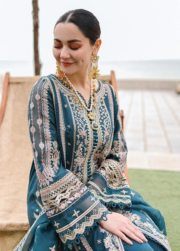 Sahil by Qalamkar Embroidered Lawn Suits Unstitched 3 Piece QLM23S SP-10 Zahra - Luxury Collection