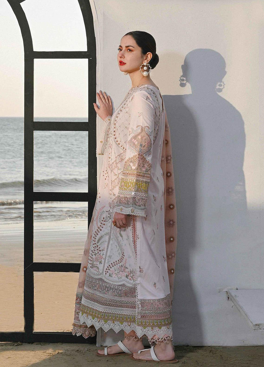 Sahil by Qalamkar Embroidered Lawn Suits Unstitched 3 Piece QLM23S SP-14 Bria - Luxury Collection