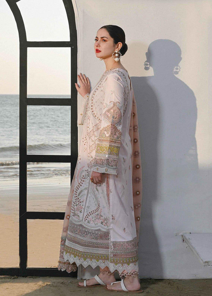 Sahil by Qalamkar Embroidered Lawn Suits Unstitched 3 Piece QLM23S SP-14 Bria - Luxury Collection
