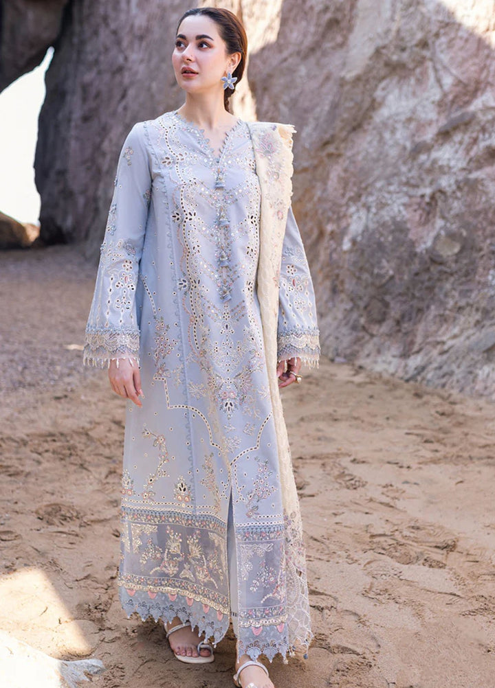 Sahil Kinare by Qalamkar Embroidered Lawn Suits Unstitched 3 Piece QLM24SK FP-04 Firuze - Summer Collection