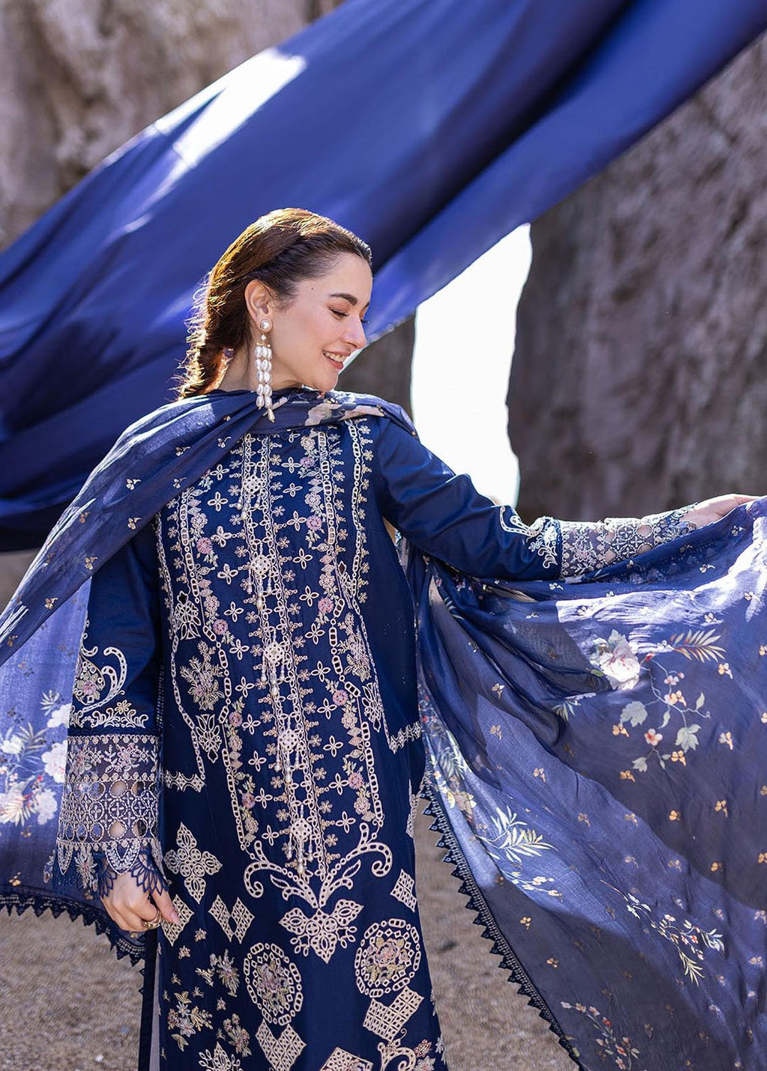 Sahil Kinare by Qalamkar Embroidered Lawn Suits Unstitched 3 Piece QLM24SK FP-06 Miray - Summer Collection