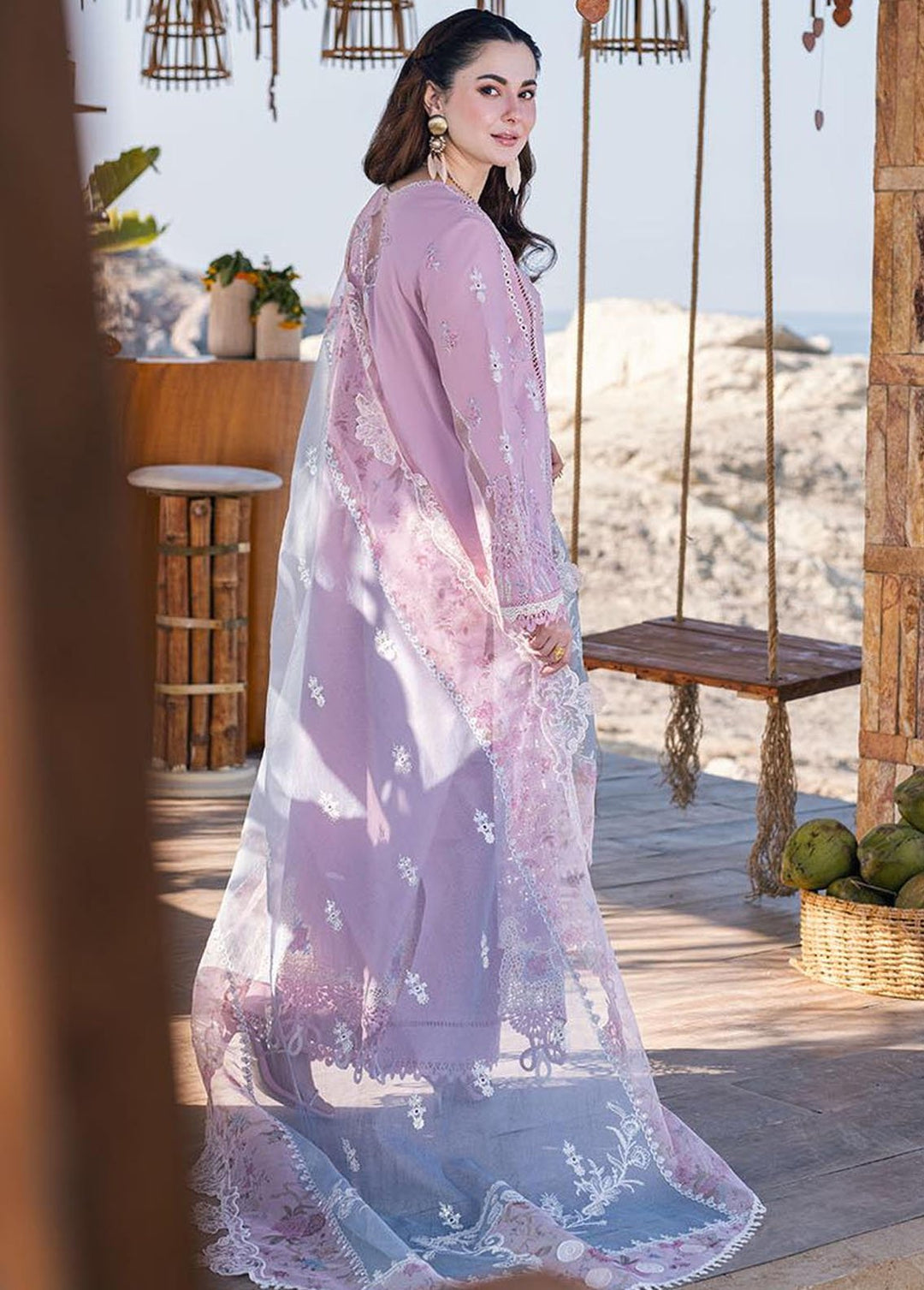 Sahil Kinare by Qalamkar Embroidered Lawn Suits Unstitched 3 Piece QLM24SK FP-10 Lina - Summer Collection