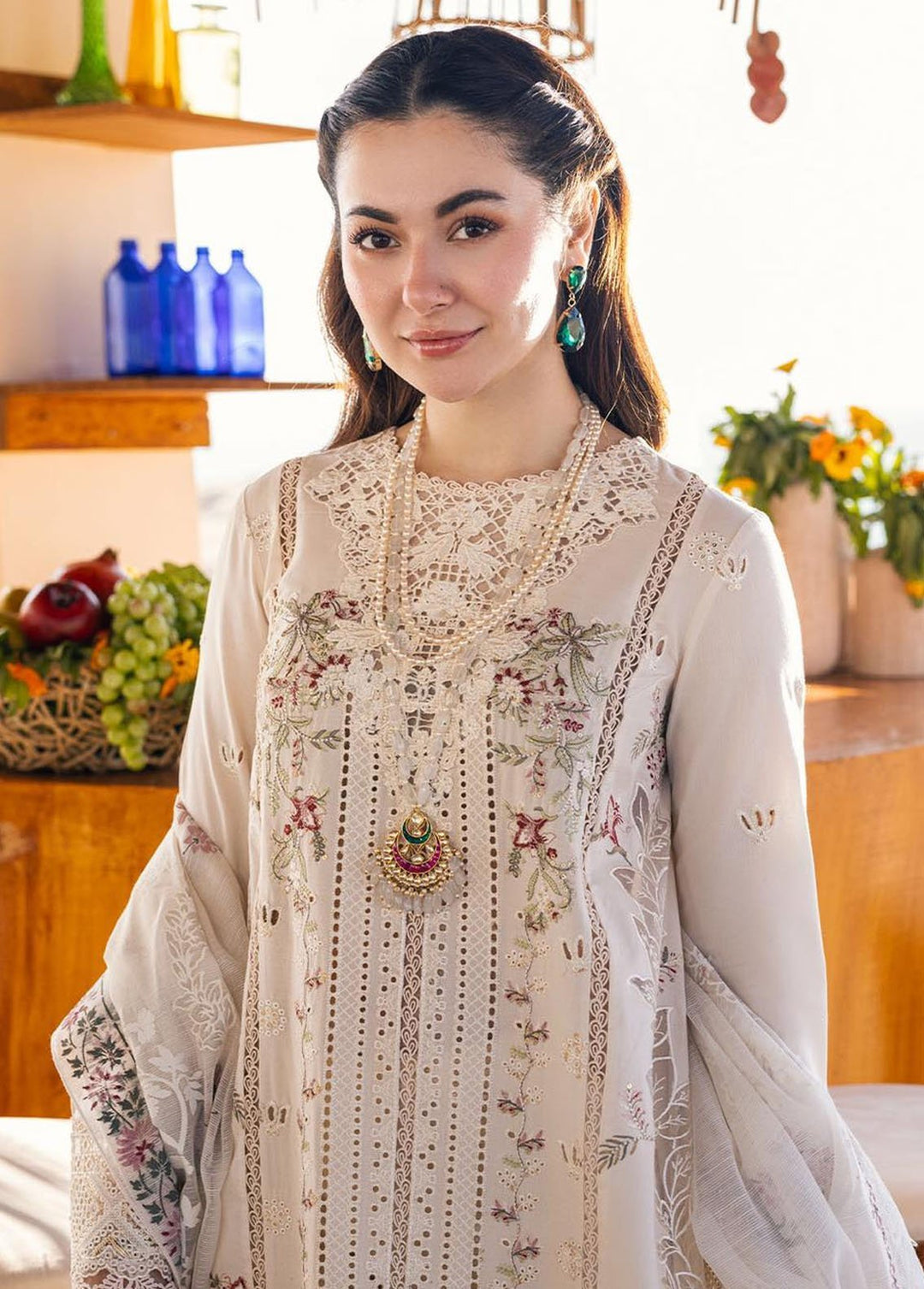 Sahil Kinare by Qalamkar Embroidered Lawn Suits Unstitched 3 Piece QLM24SK FP-12 Marwa - Summer Collection