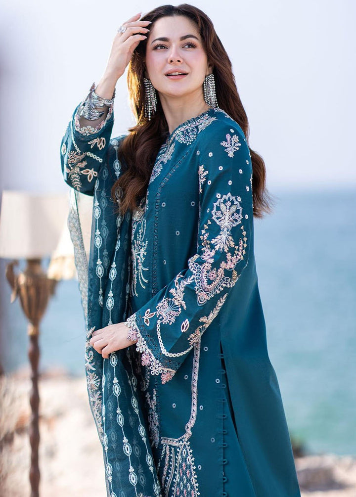 Sahil Kinare by Qalamkar Embroidered Lawn Suits Unstitched 3 Piece QLM24SK FP-16 Kira - Summer Collection