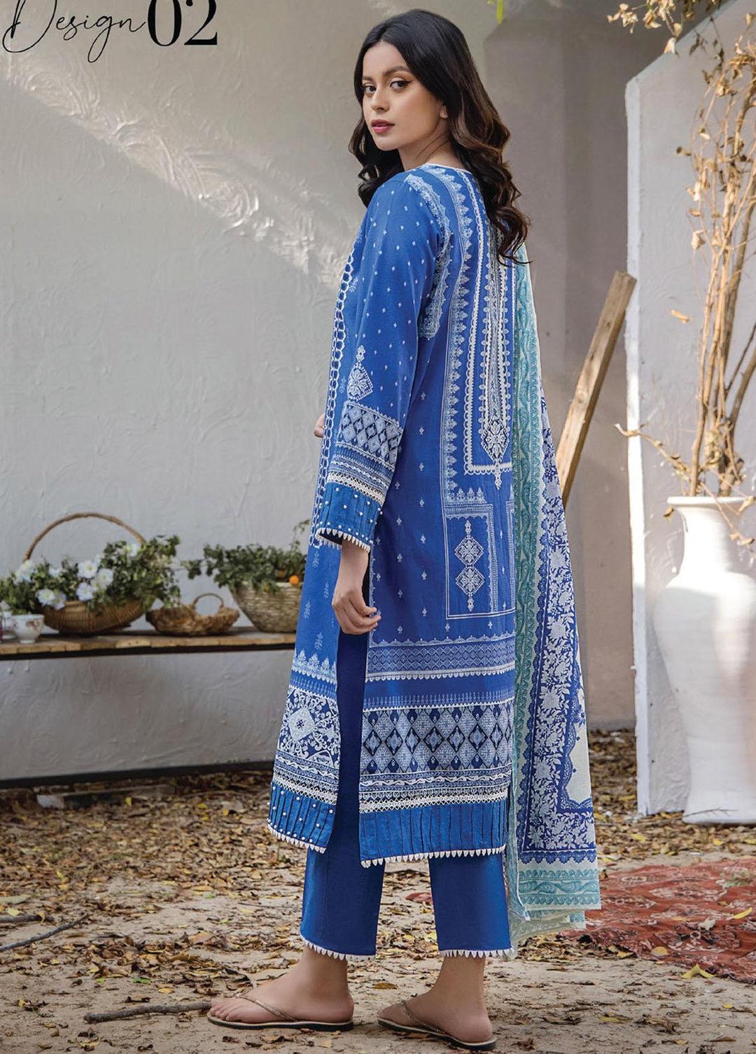 Saira Bano By Humdum Embroidered Lawn Suits Unstitched 3 Piece HD23SB D-02 - Summer Collection