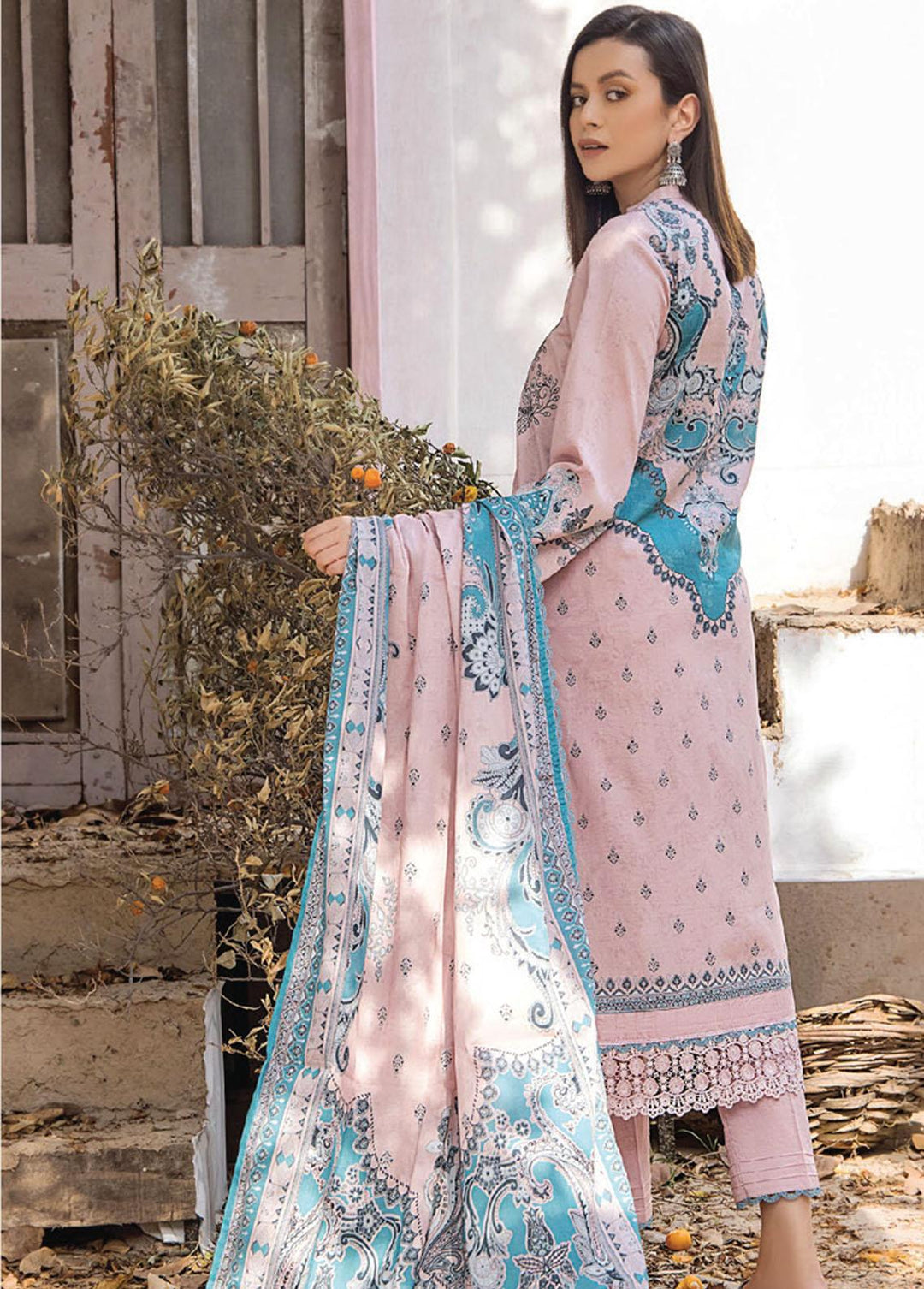 Saira Bano By Humdum Embroidered Lawn Suits Unstitched 3 Piece HD23SB D-04 - Summer Collection