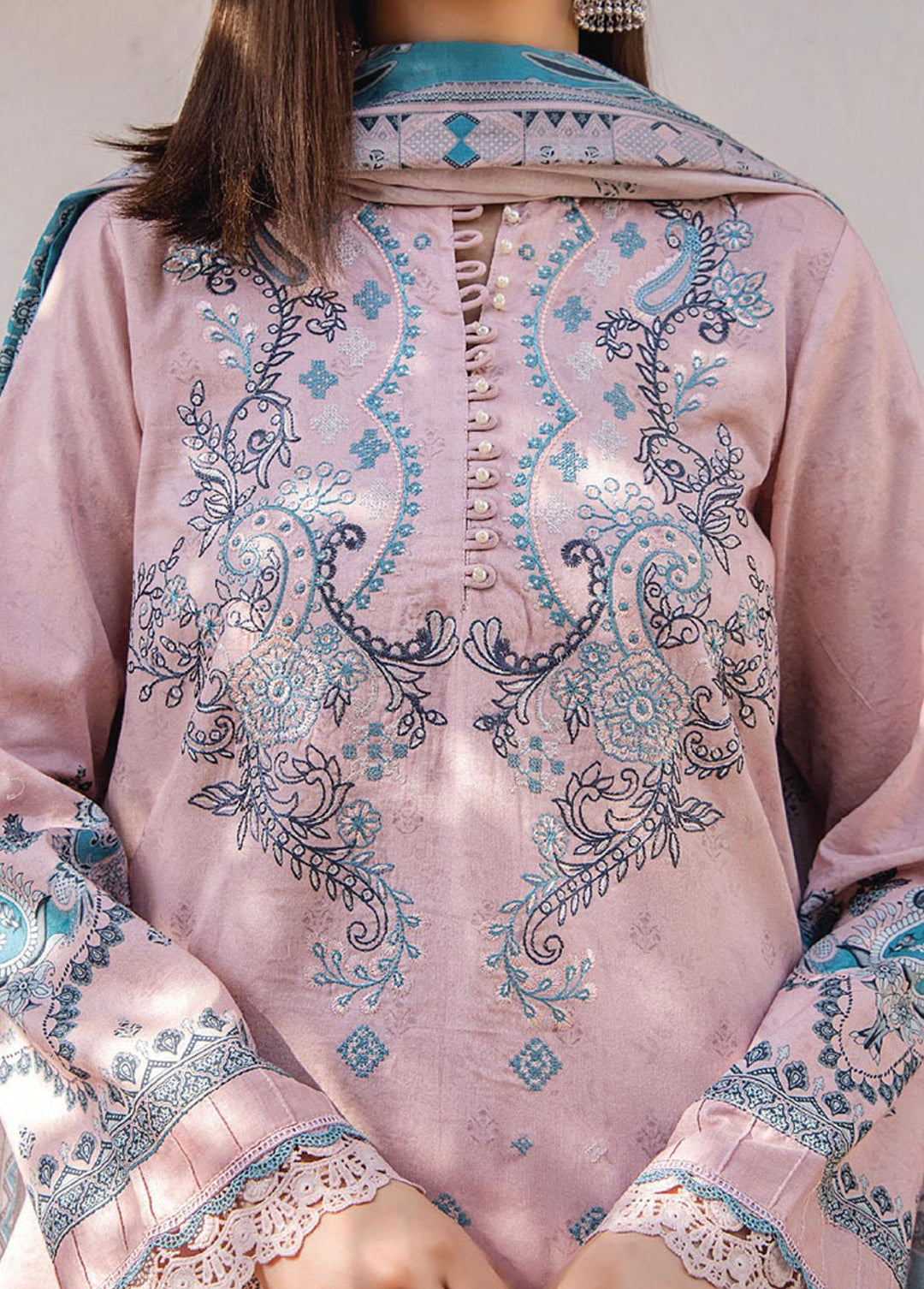 Saira Bano By Humdum Embroidered Lawn Suits Unstitched 3 Piece HD23SB D-04 - Summer Collection