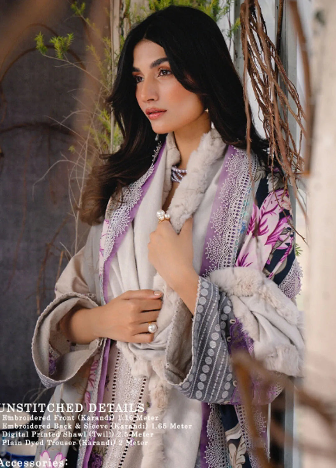 Saira Rizwan Embroidered Karandi Suits Unstitched 3 Piece SR24PW SRW24-06 Reve - Winter Collection