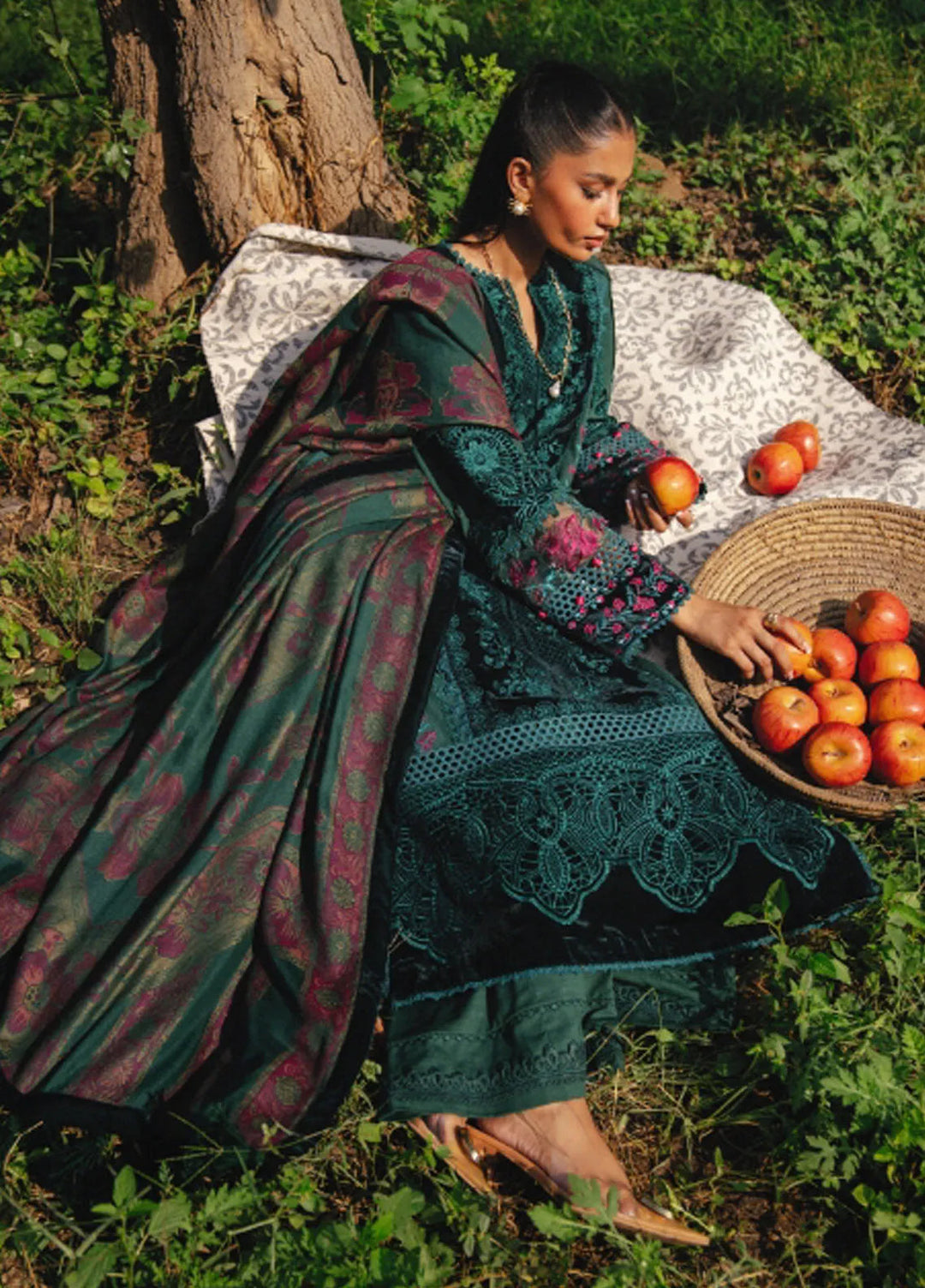 Saira Rizwan Embroidered Khaddar Suits Unstitched 3 Piece SR24PW SRW24-01 Dea - Winter Collection