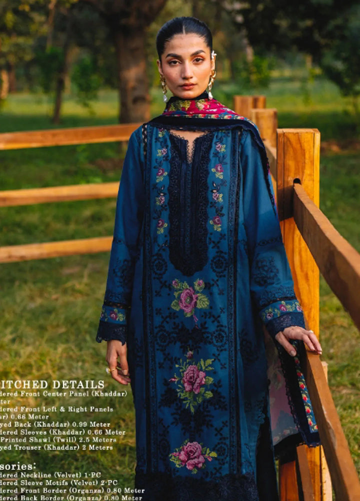 Saira Rizwan Embroidered Khaddar Suits Unstitched 3 Piece SR24PW SRW24-04 Dina - Winter Collection