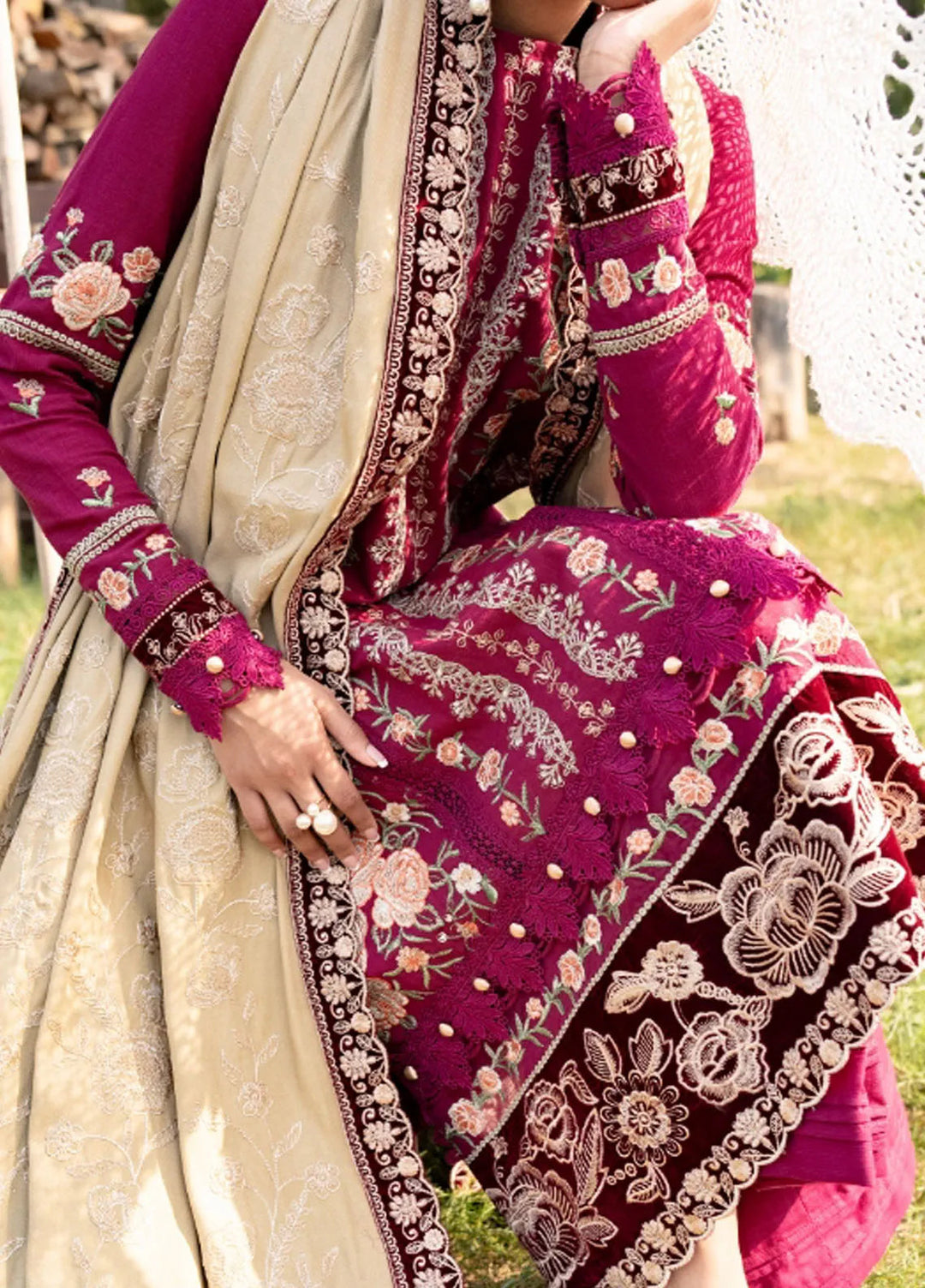 Saira Rizwan Embroidered Khaddar Suits Unstitched 3 Piece SR24PW SRW24-09 Sansa - Winter Collection