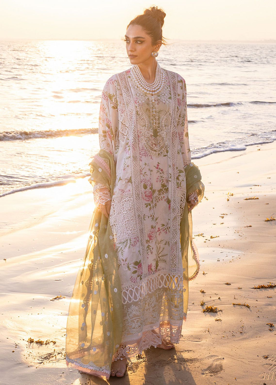 Saira Rizwan Embroidered Lawn Suits Unstitched 3 Piece SR24LL Akoya - Luxury Collection