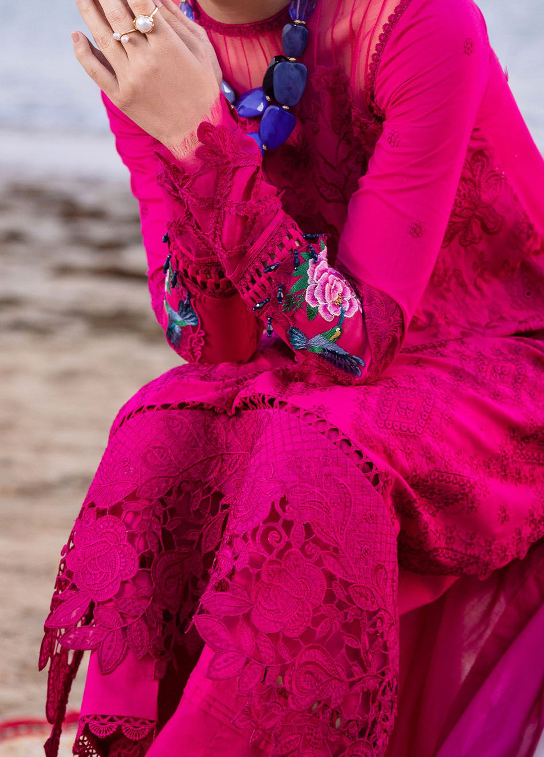 Saira Rizwan Embroidered Lawn Suits Unstitched 3 Piece SR24LL Damask - Luxury Collection