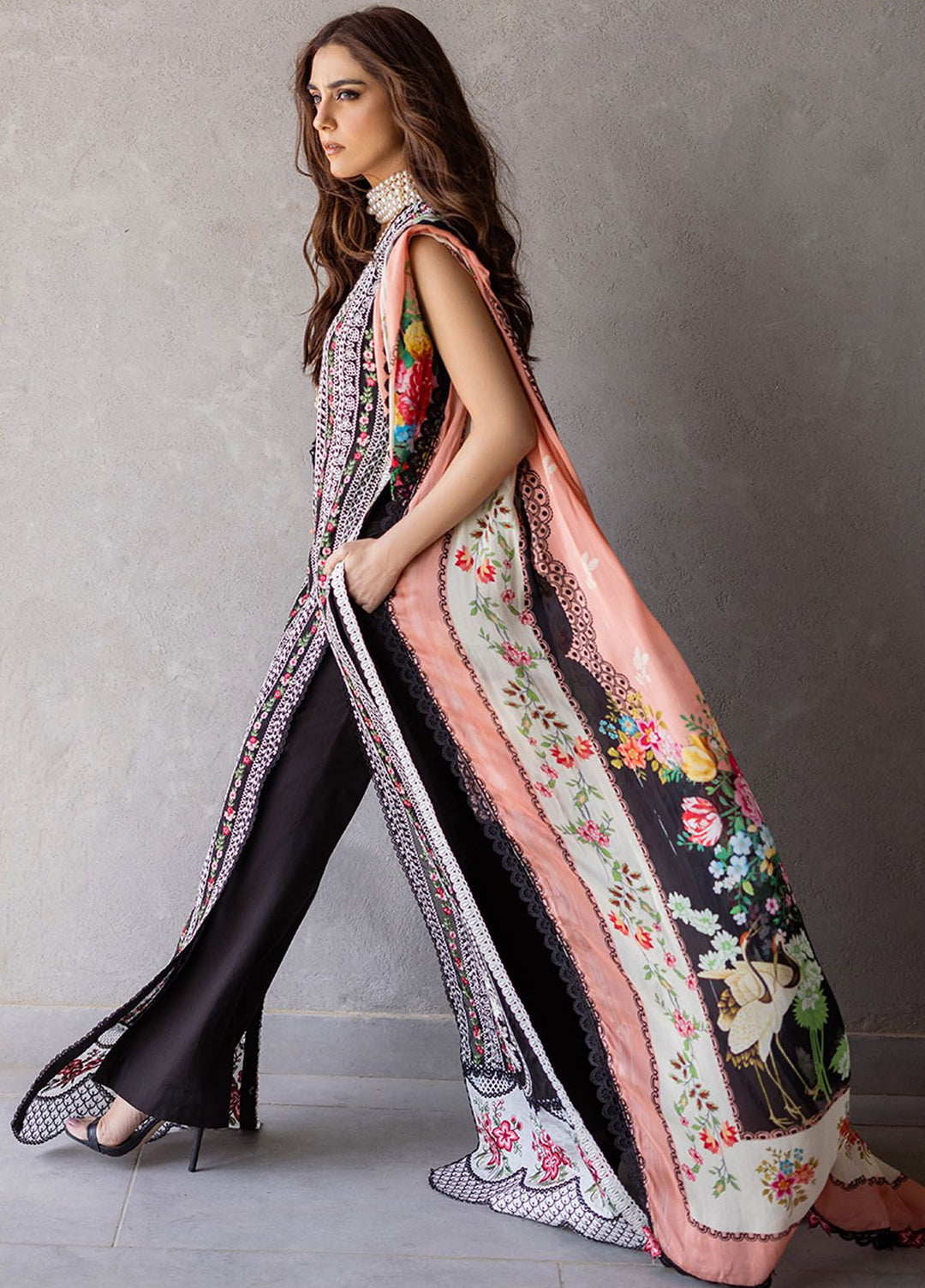 Saira Rizwan Embroidered Lawn Suits Unstitched 3 Piece SR24LL Ember - Luxury Collection