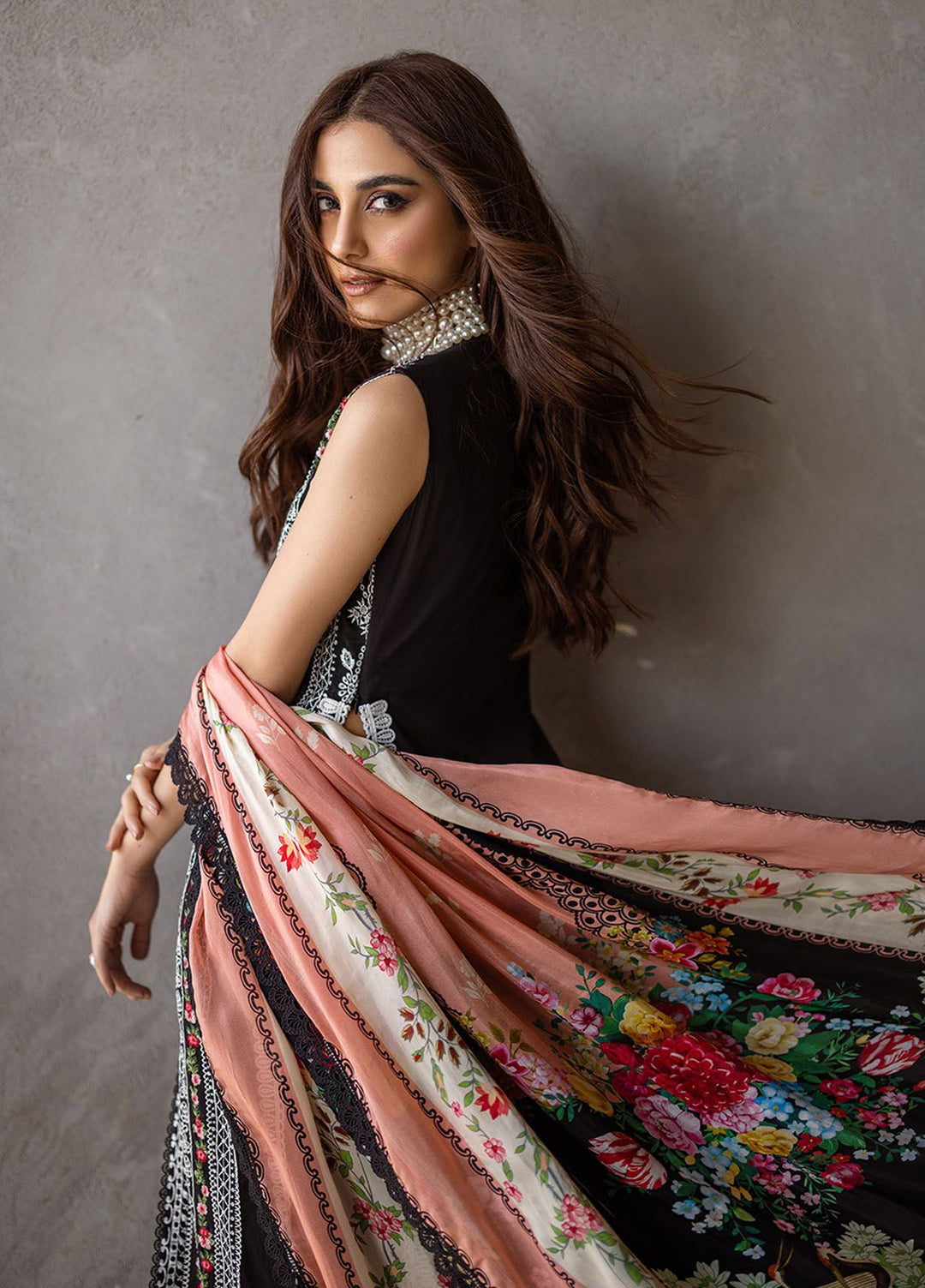 Saira Rizwan Embroidered Lawn Suits Unstitched 3 Piece SR24LL Ember - Luxury Collection