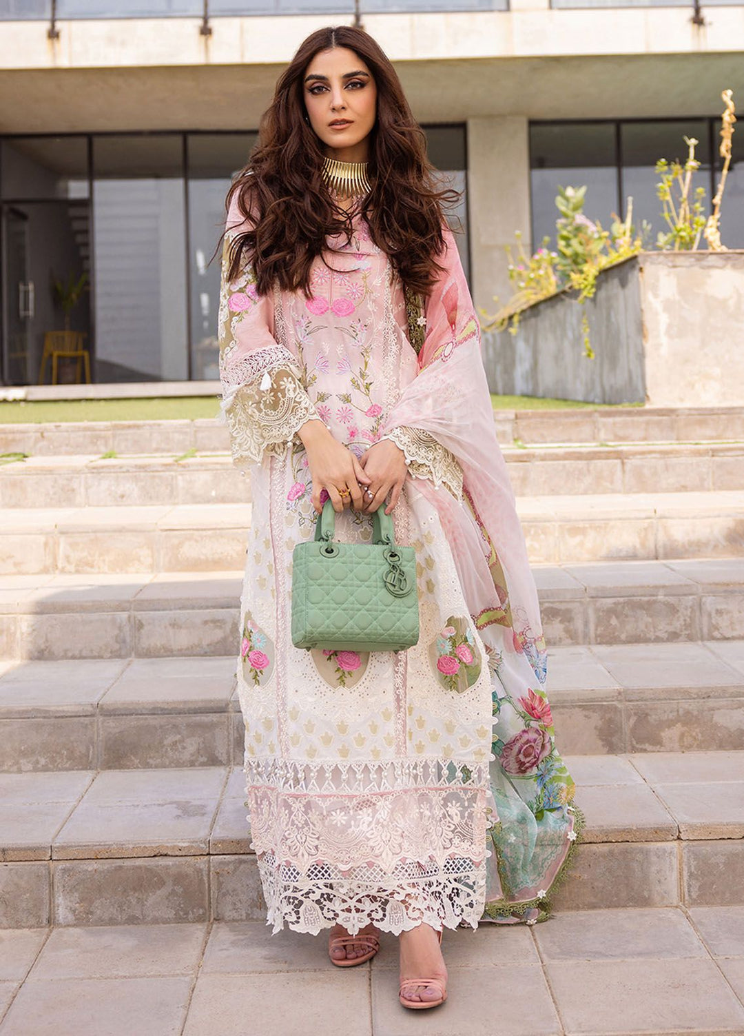 Saira Rizwan Embroidered Lawn Suits Unstitched 3 Piece SR24LL Laurel - Luxury Collection