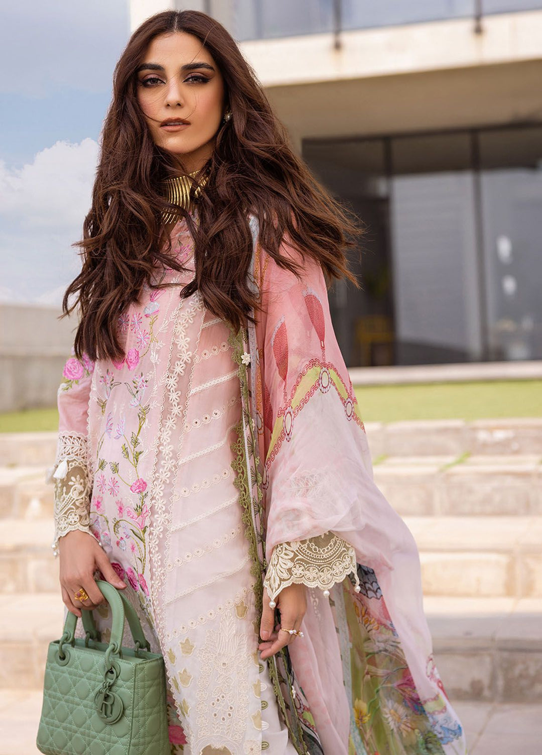 Saira Rizwan Embroidered Lawn Suits Unstitched 3 Piece SR24LL Laurel - Luxury Collection